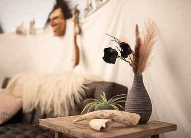 5-person tepee amidst farm animals - 13