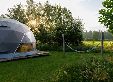 Large tent with panoramic view