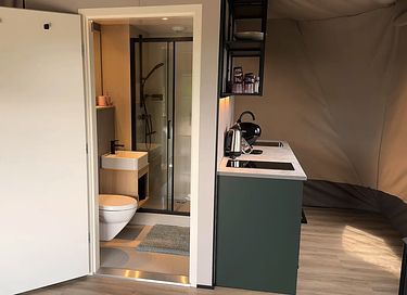 Romantische glamping lodge met privé hottub - 14