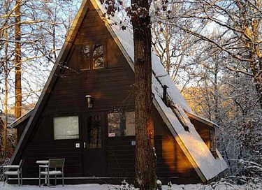 Luxe A-frame huisje in de Ardennen met terras