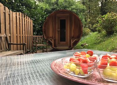 Finse bungalow met sauna & hottub in het bos - 16