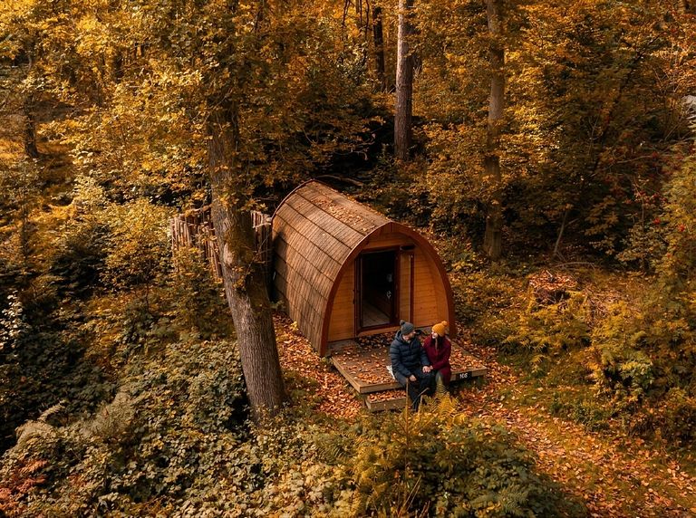 Knus huisje met buitendouche in het bos - 1