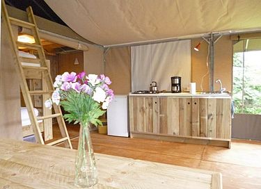 Tente safari (6p) sur un camping boisé en Drenthe - 6