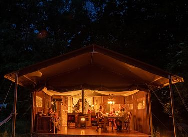 Tent cabin with private shower and hot tub - 24