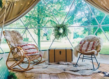 Prive glamping dome met hottub in natuur - 7