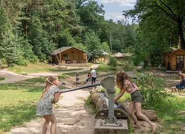 Luxe glampingtent in het bos met buitenbad - 27