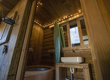 Unieke boshut met privé hottub - 10