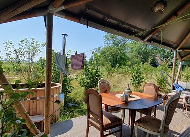 Glamping with private hot tub