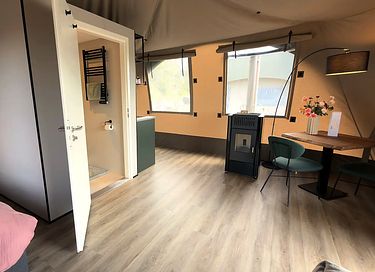 Romantische glamping lodge met privé hottub - 8