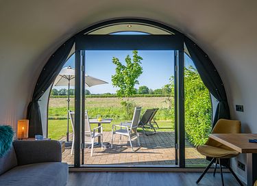 2-persoonslodge met weids uitzicht in Drenthe - 6