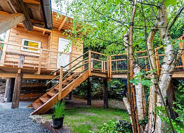 Baumhaus inmitten der deutschen Natur