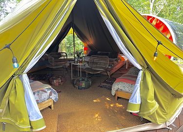 Belltent tussen de bomen vlakbij Groningen - 5