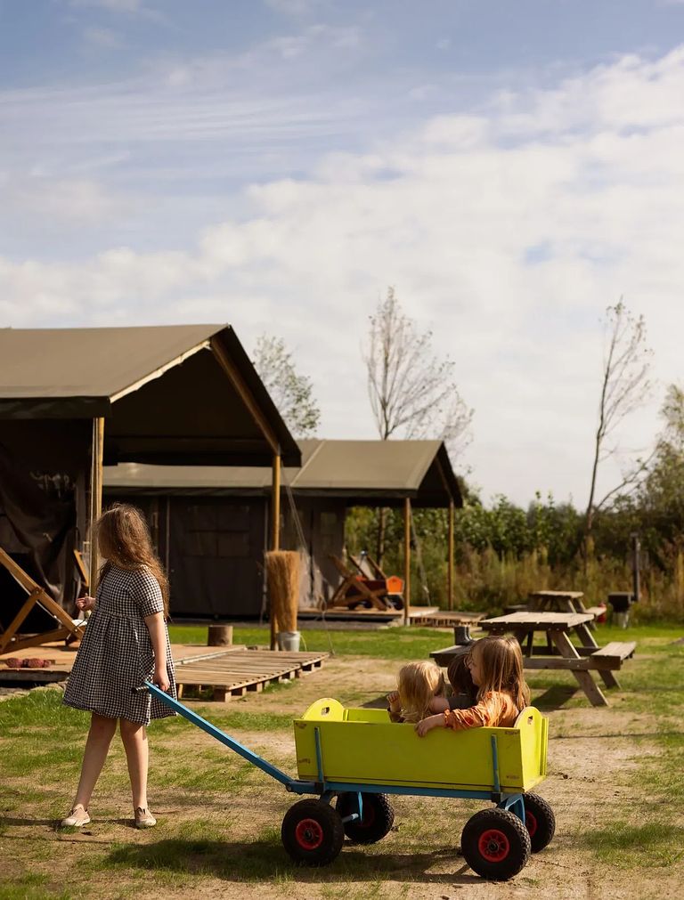 Tent cabin with private shower at a horse riding center - 1