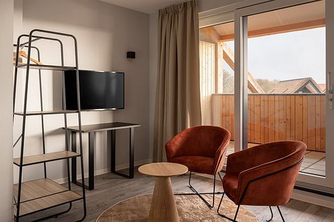 Double hotel room with balcony and view - 2