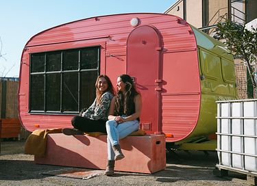 Sleeping in a retro caravan in Rotterdam