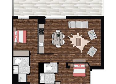 penthouse met bergzicht en balkon - 17