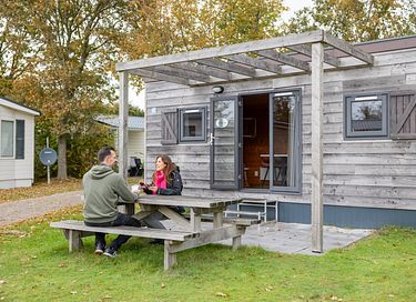 Knusse, houten cabin in de duinen - 8
