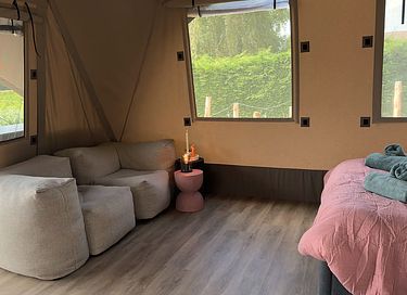 Romantische glamping lodge met privé hottub - 7