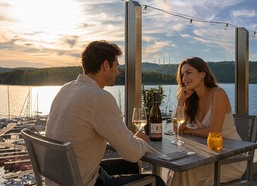 Hotel at the Rur lake in the middle of the Eifel region