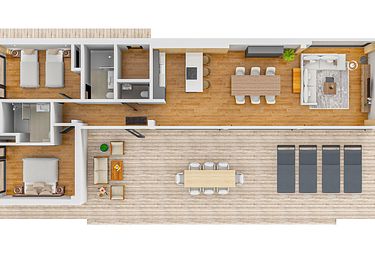 Modern 4-persoons vakantiehuis met terras - 8