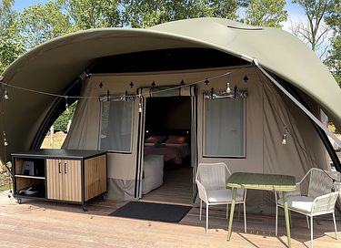 Romantische glamping lodge met privé hottub - 25