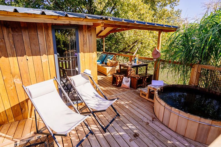 Houten lodge met privé hottub - 1