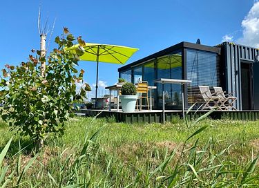 Luxuriously converted shipping container